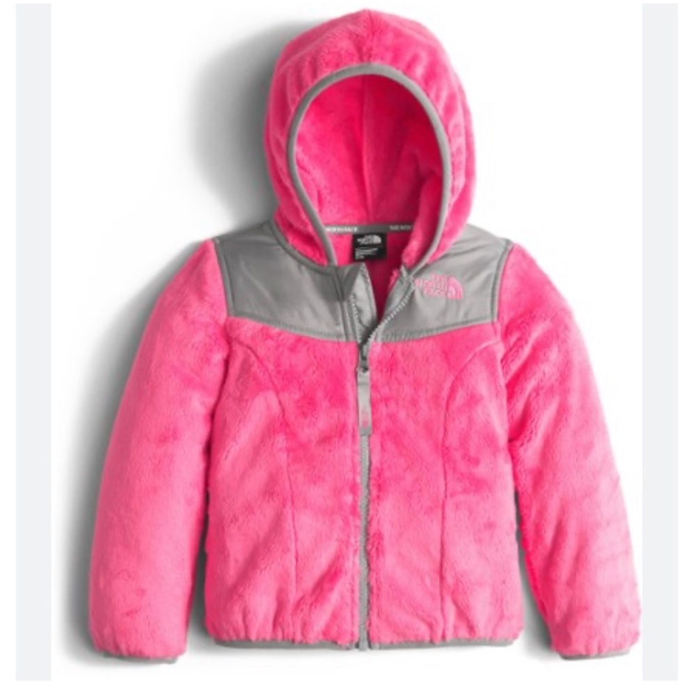 The North Face TNF Northface Hot Pink Gray Grey Girls Jacket